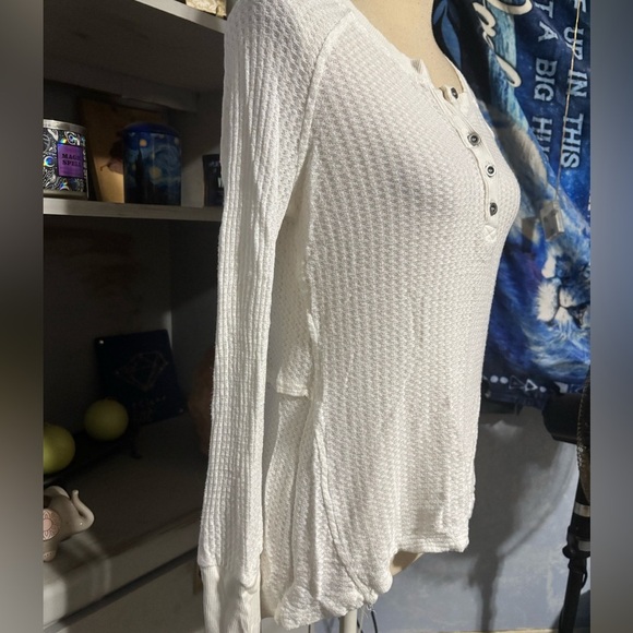 🛍Bundle sale🛍Jane and Delancey white henley Long Sleeve Top small - Picture 5 of 10